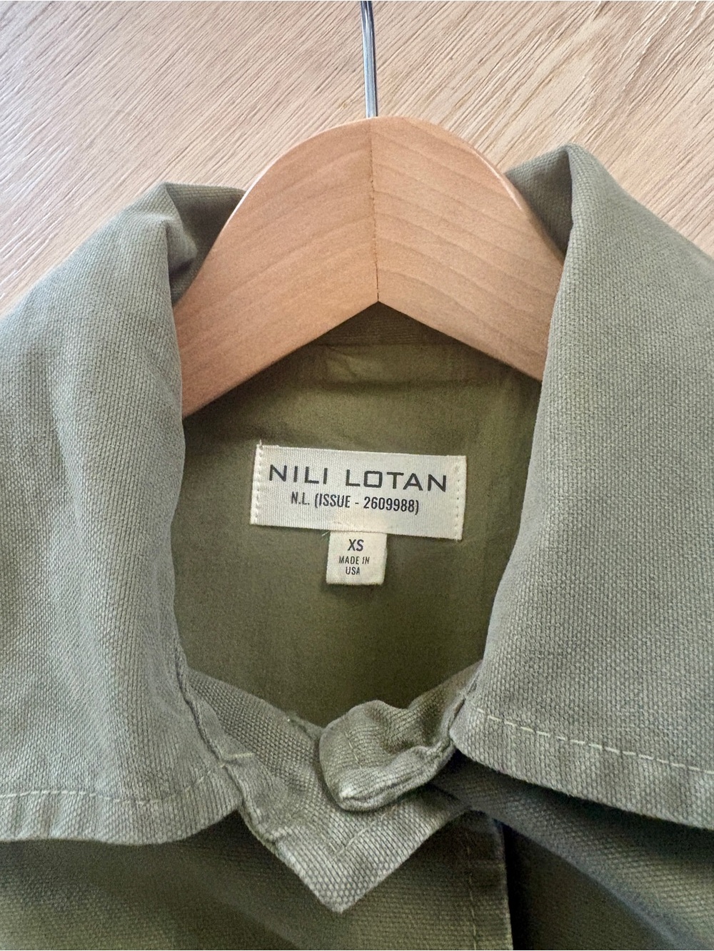 Nili Lotan Olive Utility Jacket with Gold Buttons - Picture 3 of 5